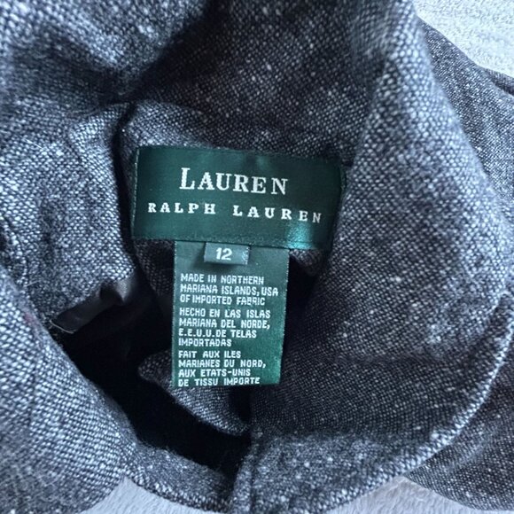 Lauren Ralph Lauren Womens Asymmetric Zip Tweed Jacket Size 12 Gray Pockets - Picture 3 of 8